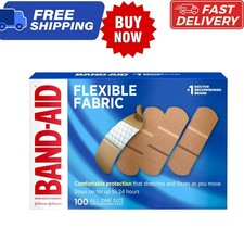 Band-Aid Brand Flexible Fabric Adhesive Bandages, 100 Count