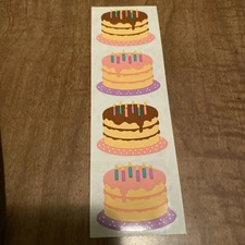 Vintage Mrs. Grossman's Birthday Cake Sticker Sheet