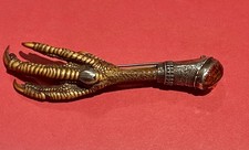 Victorian Cairngorm Grouse Foot Silver Brooch Kilt Pin +Amber Stone +Silver Ring