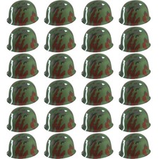 24 Pcs Kids Army Helmet Plastic Camouflage Hats Soldier Cap for Teen Hallowee...
