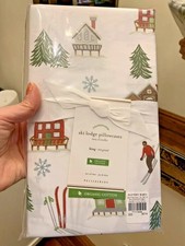 pottery barn Holiday Pillowcase KING Ski Birthday Christmas Disney gift SET 2 q