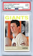 2013 Topps Heritage BUSTER POSEY Color Swap Variation SP #490 PSA 9 MINT Giants