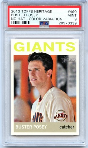 Buster Posey [No Hat Color Variation] #490 2013 Topps Heritage card