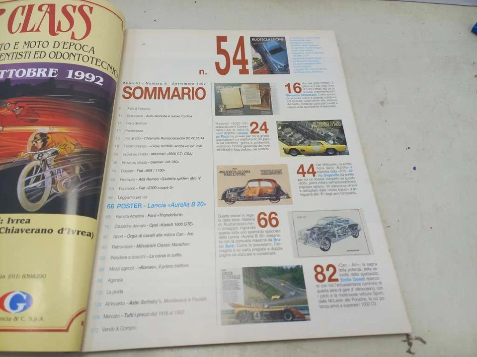 RUOTECLASSICHE SETTEMBRE 1992 N.54 DAIMLER V8 250 MASERATI 3500 CSAI FIAT 508... - Immagine 3 di 4