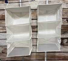 Household Essentials 3-Shelf Hanging Closet Organizer X 2 White
