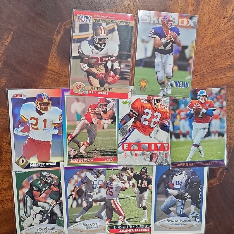 Pro Set 1990 NFL Football Trading Card Lot (10) Jim Kelly John Elway Etc.