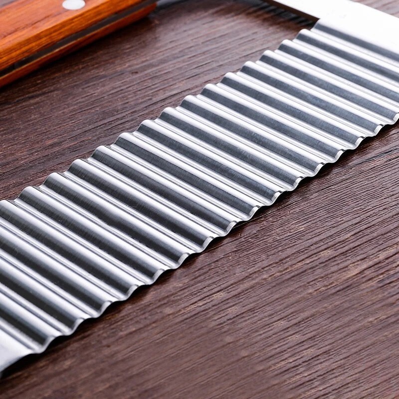 Stainless Steel Crinkle Wavy Cutter Potato Chip French Fry Slicer Kitchen Tool