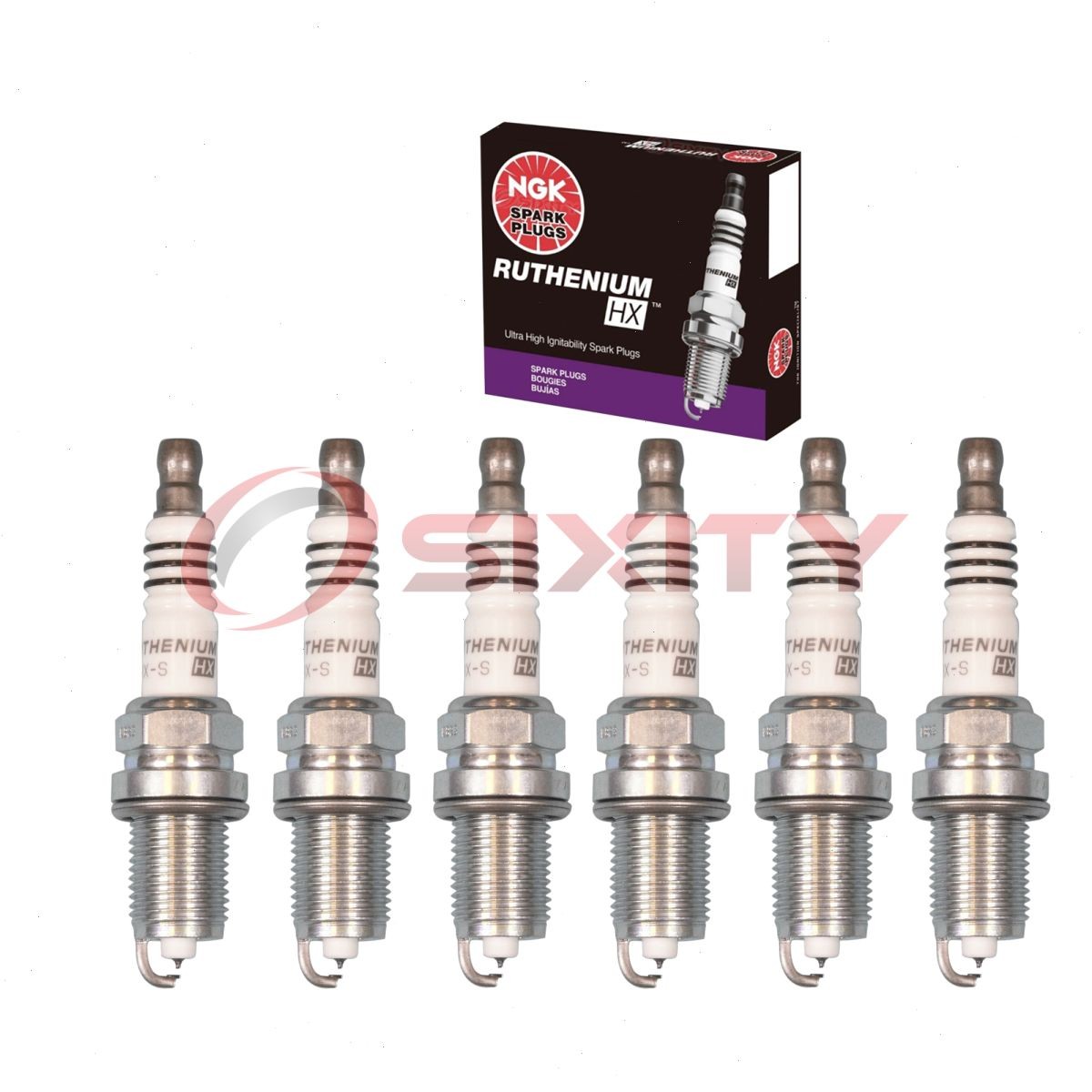 6 pcs NGK Ruthenium HX Spark Plugs for 1999-2009 Porsche 911 3.6L 3.4L H6 - ek