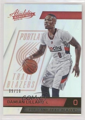 2015-16 Panini Absolute Spectrum Gold 9/10 Damian Lillard #87 5ir