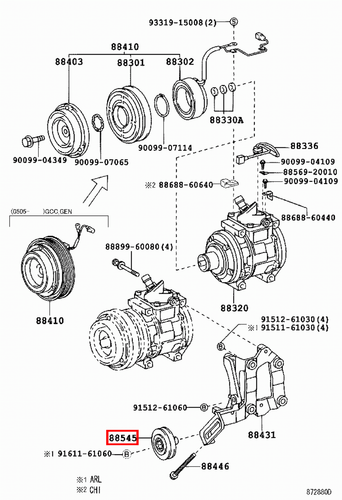 Genuine LandCruiser FZJ80 FZJ79 FZJ78 FZJ76 1FZ Air Conditioner Idler Pulley - Picture 10 of 20