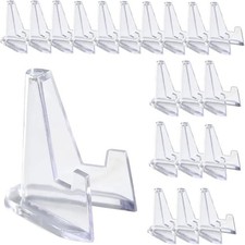 20 Pack Acrylic Display Easels – Clear Mini Holders for Coins, Cards & Medals