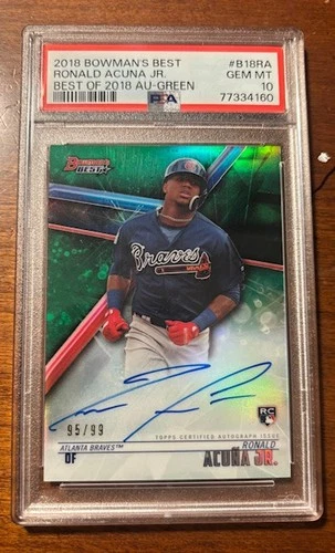 2018 Bowman's Best Ronald Acuna Jr. Best of 2018 Auto RC Green /99 PSA 10