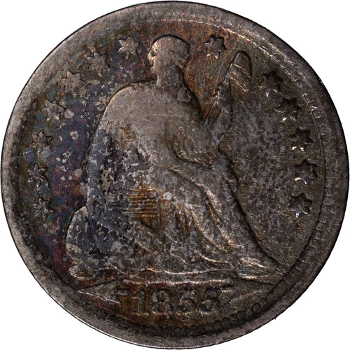 1855 5c Seated Liberty Half Dime ~ VG Details