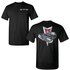 Pontiac GTO Vintage Muscle Car T-Shirt  Retro Front View Illustration with Arro