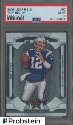 2008 Leaf R & S #57 Tom Brady LONGEVITY PSA 9 Centered Foil