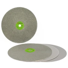 4 PCS 6" Grit 60-600-1200-3000 Diamond coated Flat Lap wheel Lapidary Sanding