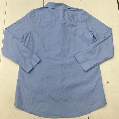 Chicos Baby Blue Button Down Shirt Non-Iron Long Sleeve Casual