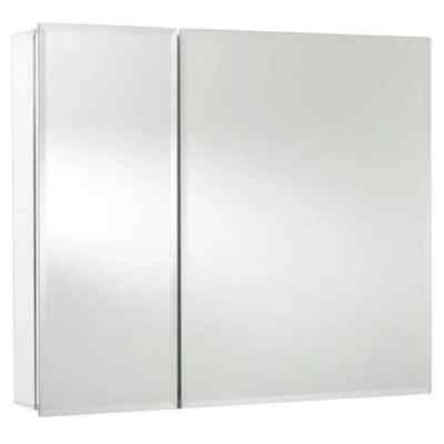Croydex Halton Double Door Aluminium Bathroom Medicine Cabinet 30x26 In Chrome