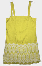 Anthropologie Floreat Size 8 M Dress Lace Cotton Yellow White Summer Mini dress