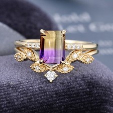 Handcrafted Anahi Ametrine Ring with 925 Sterling Silver Band and Classic Ring