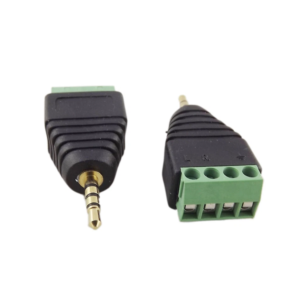 10x 2.5mm TRRS Stereo 4 Pole Male Plug To AV Screw Video Balun Terminal Adapter - Image 2 of 4