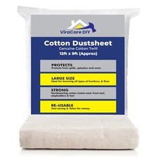 Cotton Dust Sheets 12'x9' (3.6Mx2.7M) for Painting & Decorating | Paint Sheets |