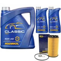 MotoröL Set Mannol Classic 10W-40 API 7 Liter + ÖLfilter FüR Alfa Romeo 164 3.0