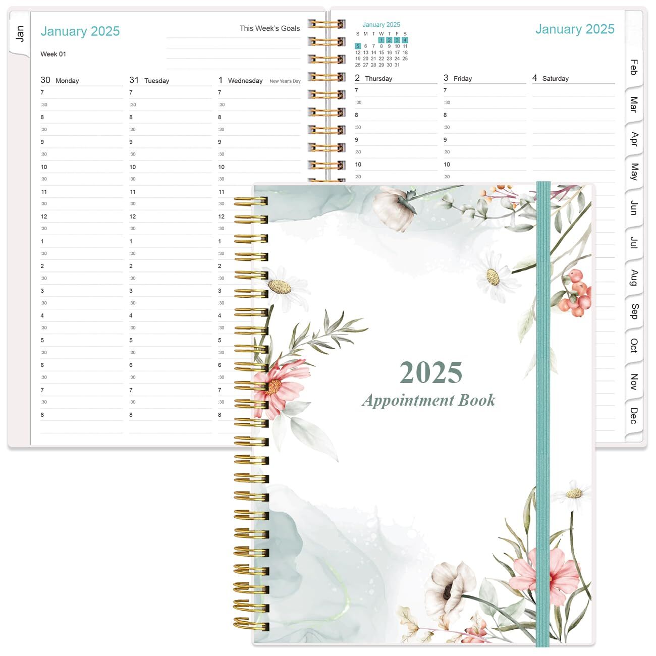 2025 Appointment Book - 2025 Daily Hourly Planner from January 2025 - Decembe...