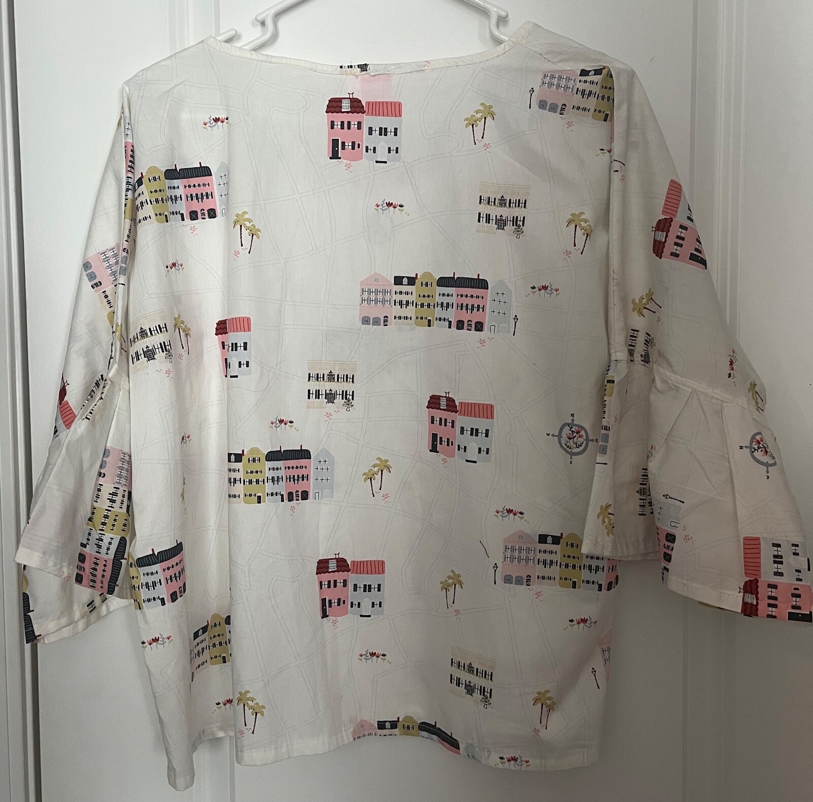 Camicia da donna lino TheTiny nappa taglia XL palm arcobaleno top fila Nuova con etichette