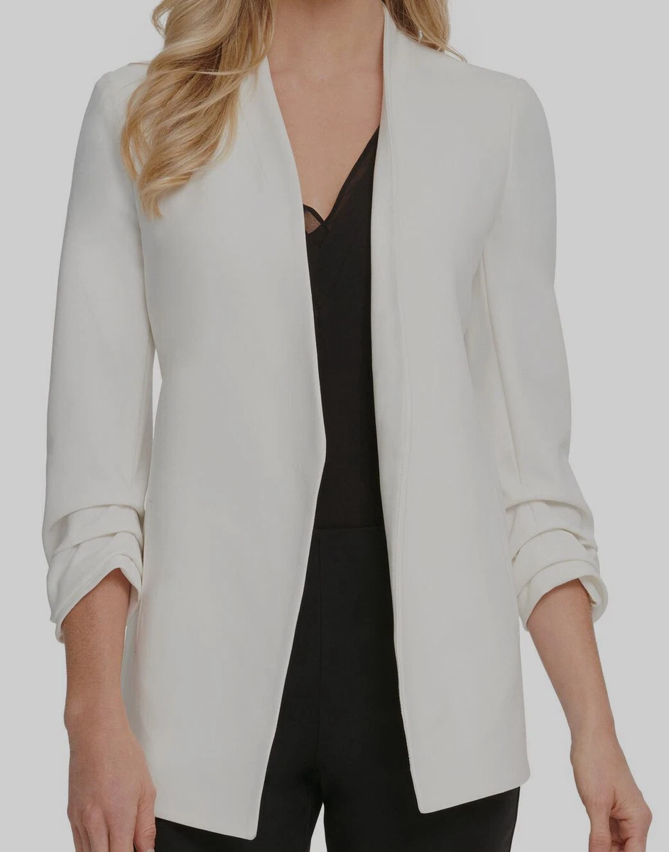 $99 DKNY Womenu0026#039;s Ivory Open Front 3/4 Sleeve Open Cardigan Sweater  Size M | eBay