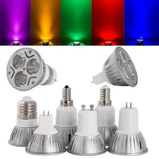 Red Blue Yellow Light Dimmable LED Spotlight Bulbs MR16 GU10 E27 GU5.3 110V 220V