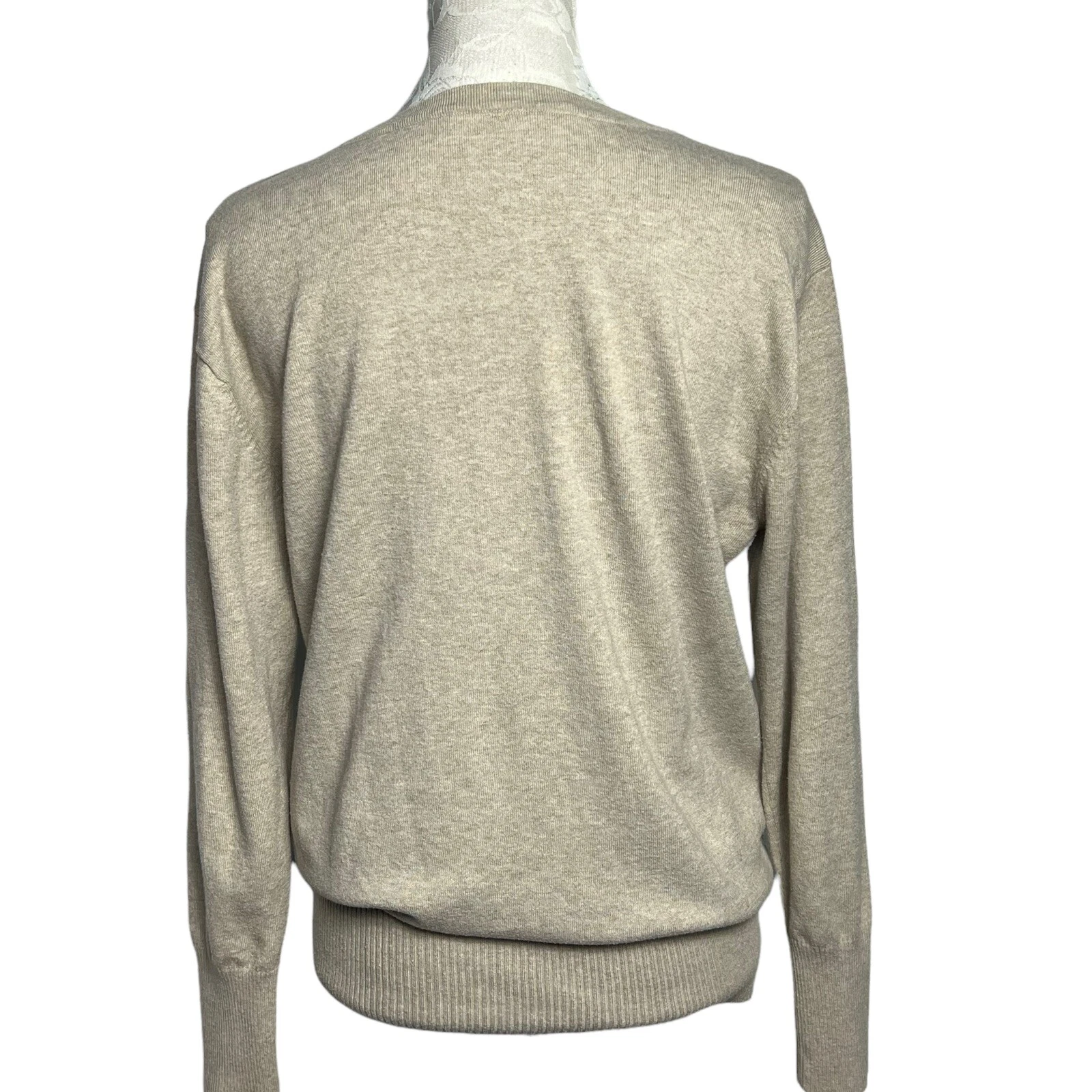 lole v neck long sleeve recycled polyester pullover sweater