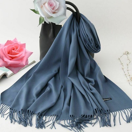 Étole / Châle Large En 100% Cachemire - Couleur Bleu Roi - Unisexe - Neuf Avec étiquettes - Cadeau Luxe