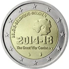 Belgium - 2 Euro Commemorative 2014 World War I   UNC FREE SHIPPING
