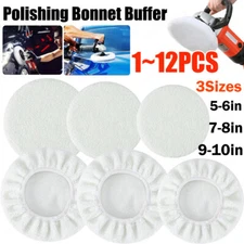 1~12pcs Polishing Bonnet Buffer Pads Soft Wool For 5-6" 7-8" 9-10'' Car Polisher