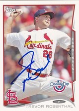 TREVOR ROSENTHAL ST LOUIS CARDINALS SIGNED CARD ROYALS PADRES NATIONALS TIGERS