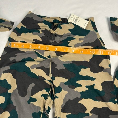 NWT OFFLINE Aerie Size S Camo Brown Real Me High Waisted Ruched Flare Legging - Picture 3 of 8