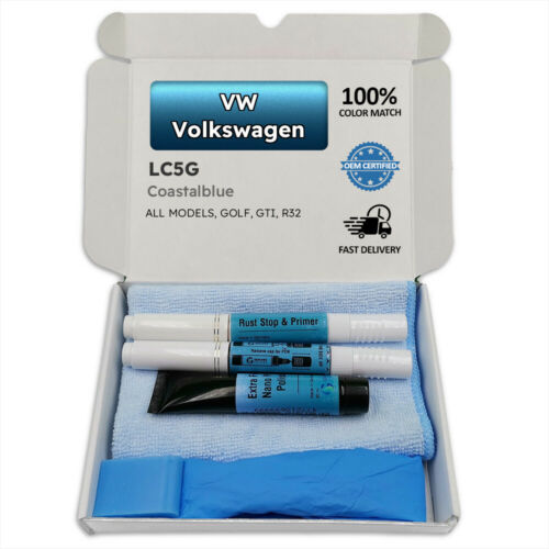 LC5G COASTALBLUE Niebieski lakier w sztyfcie do VW Volkswagen GOLF GTI R32 Drapak w sztyfcie L - Zdjęcie 1 z 4