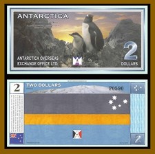 Antarctica 2 Dollars, 1999 Penguin Unc