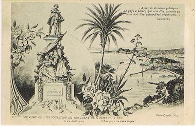 CPA NICE - Souvenir de l'Inaugurationdu Monument GAMBETTA- 1909