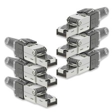6x Netzwerk Stecker CAT 7 Werkzeuglos RJ45 CA...