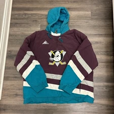Vintage Anaheim Mighty Ducks Apex One Hooded Jacket Mens XL Hockey