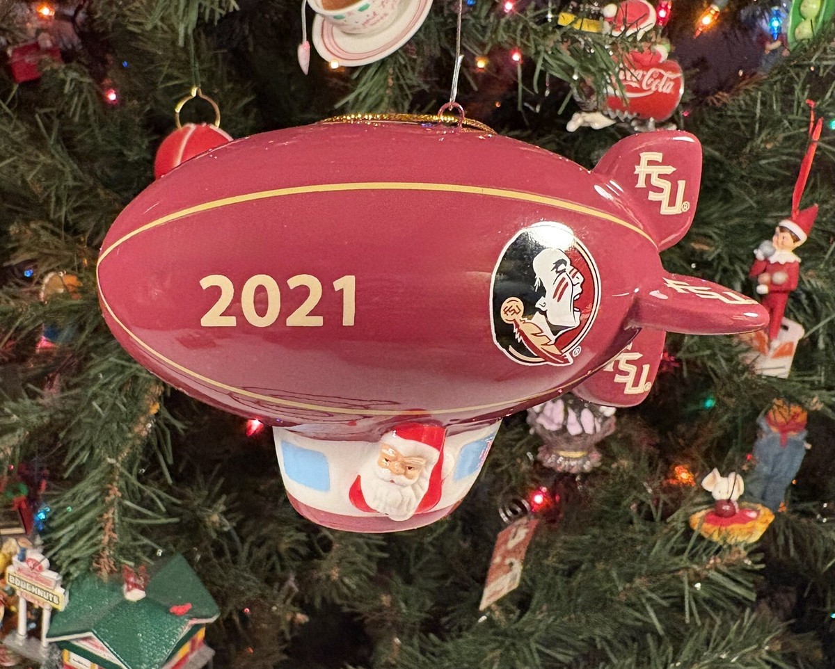 Danbury Mint 2021 FLORIDA STATE SEMINOLES Christmas BLIMP Ornament