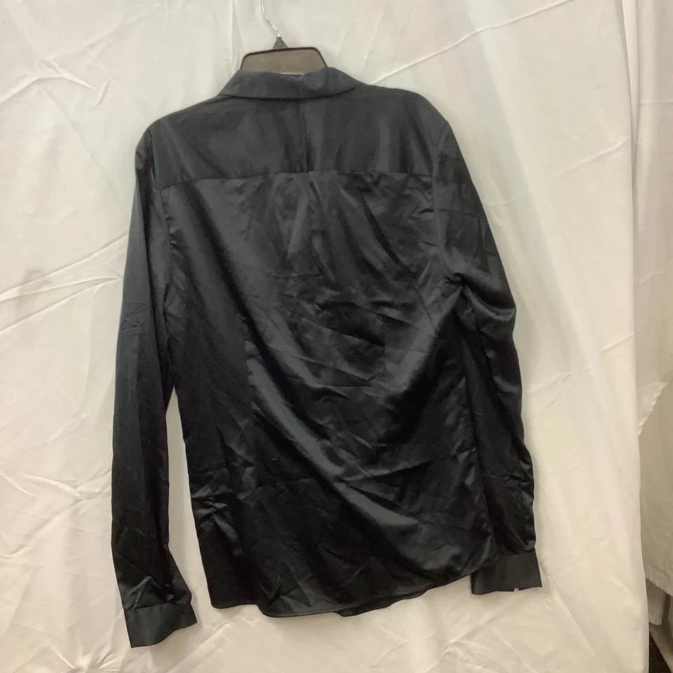 ASOS дизайн мужской платье рубашка черный длинные рукава Revere воротник на пуговицах размер LT - Изображение 2 из 4