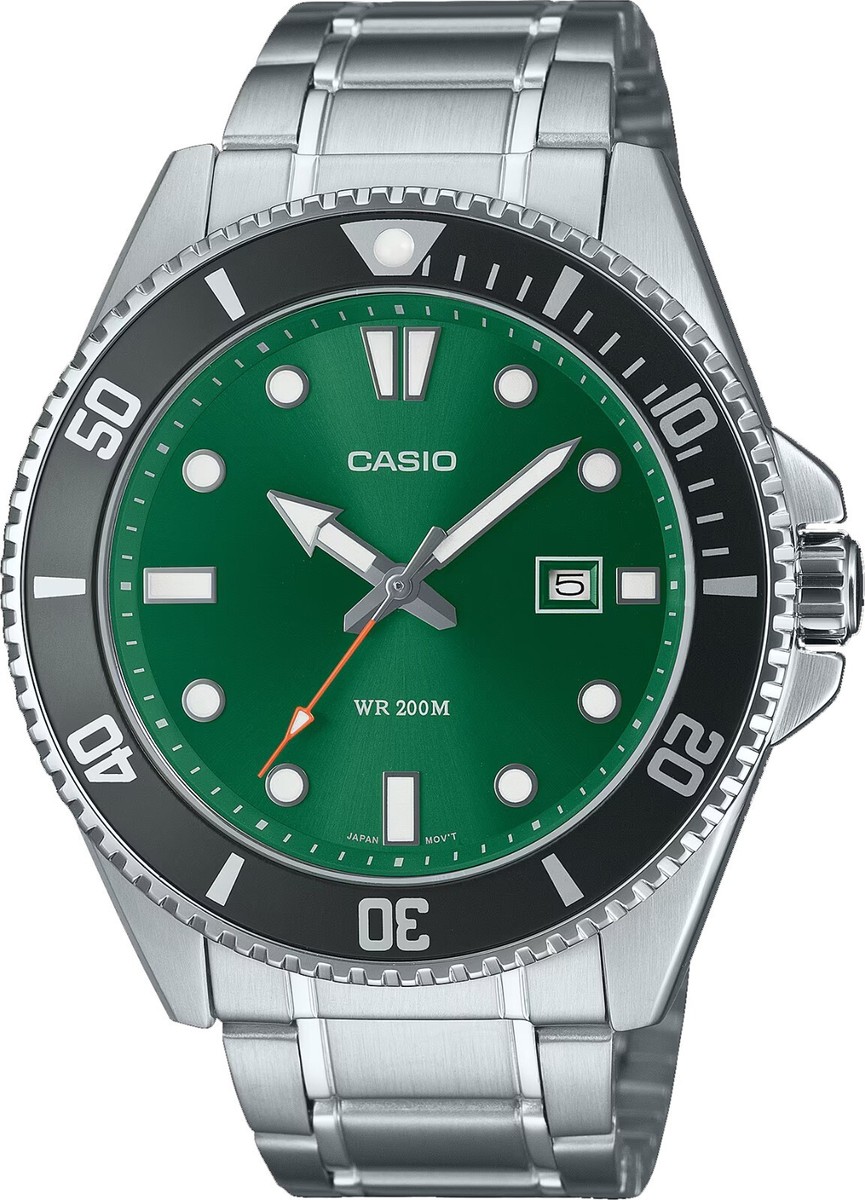 Casio MDV107D-3A2 Men's Green Duro 200M Watch Diver Modern Analog