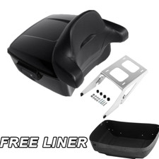 King Trunk Backrest Pad Mount Rack Fit For Harley Sport Glide FLSB 18-25 Black
