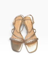 Jewel Badgley Mischka Rose Gold Helia Delicate Braided Sandals