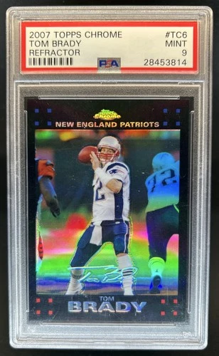 2007 Topps Chrome Tom Brady Refractor #TC6 Patriots PSA 9