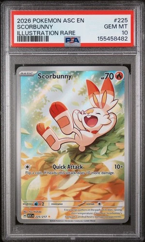 Scorbunny Pokemon Asc En-Ascended Heroes 225 NM PSA 10