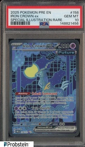 2025 POKEMON PRE EN-PRISMATIC EVOLUTIONS #158 IRON CROWN EX SIR PSA 10
